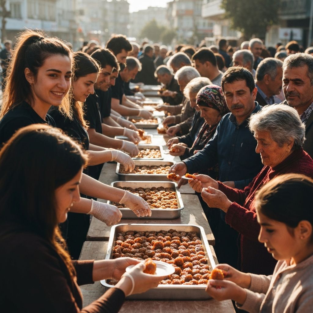 Esnaf lokması ikramı