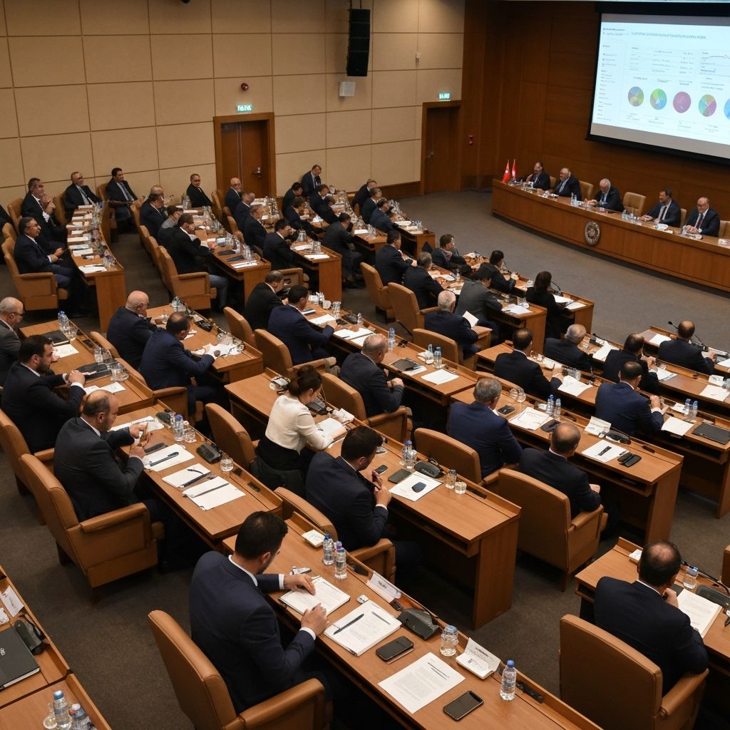 Delegeler toplantı salonunda